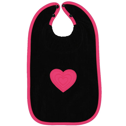 Kids ArGail Terry Black Heart Pink Bib