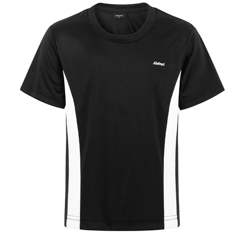 Mens Short Sleeve Black / White Stripe Swim Top