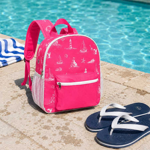 Pink Toile Swim Backpack