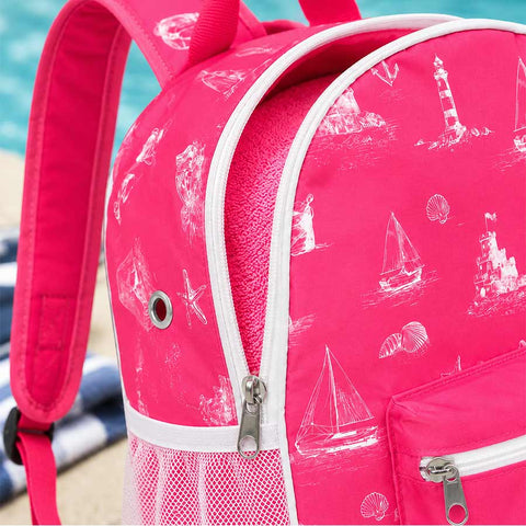 Pink Toile Swim Backpack