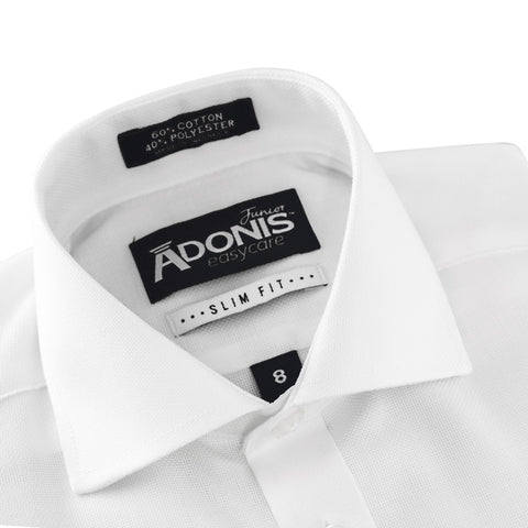 Boys Adonis White on White Monarch Slim Shirt
