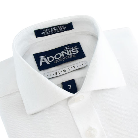 Boys Adonis White on White Regal Slim Shirt