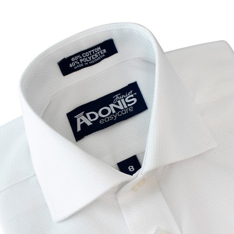 Boys Adonis White on White Spark Slim Shirt