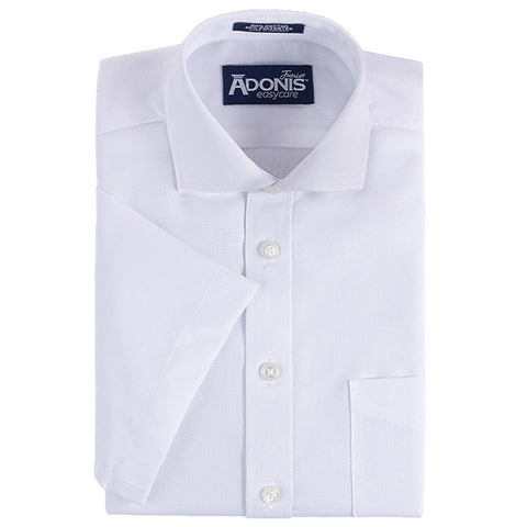 Boys Adonis White on White Monarch Short Sleeve Shirt