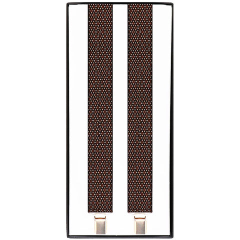 Mens Suspender 4 Clip #4 Black / Brown Diamonds