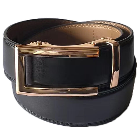 Mens Lucci 48" Black Leather Track Belt #44