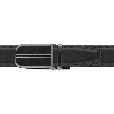 Mens Lucci 48" Black Leather Track Belt #56