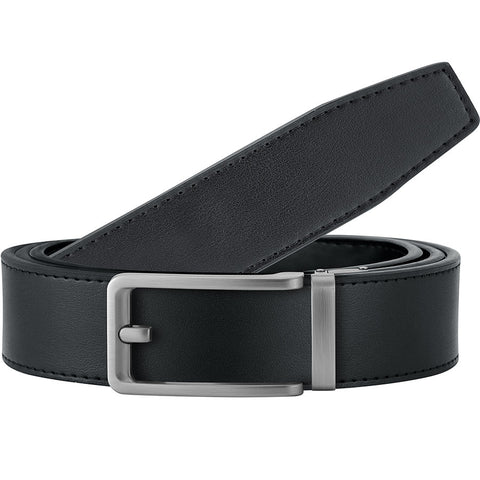 Mens Revonah 56" Black Leather Track Belt #RT65