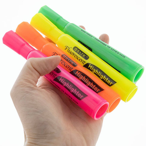 Bazic Thick Colored Highlighters- 4 Pk.