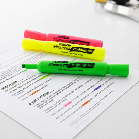 Bazic Thick Colored Highlighters- 4 Pk.