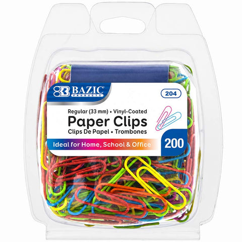 Bazic Small Colored Clips - 200 Pk.