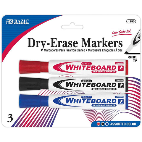Bazic Thick Dry Erase Markers - 3 Pk.