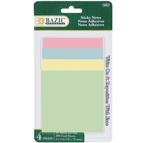 Bazic Post It Notes - 4 Pk.