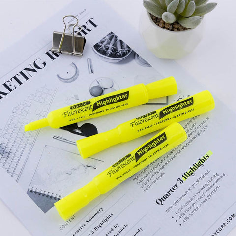 Bazic Thick Yellow Highlighters- 4 Pk.