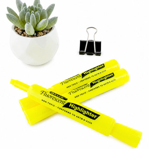 Bazic Thick Yellow Highlighters- 4 Pk.