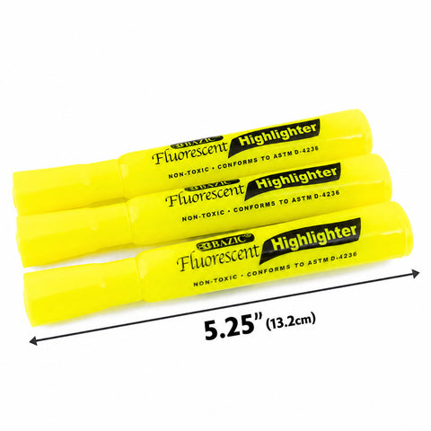 Bazic Thick Yellow Highlighters- 4 Pk.
