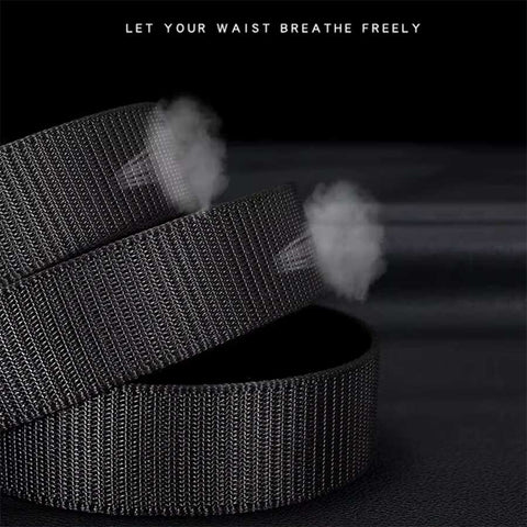 Mens 46" Black Fabric Track Belt With Metal Buckle