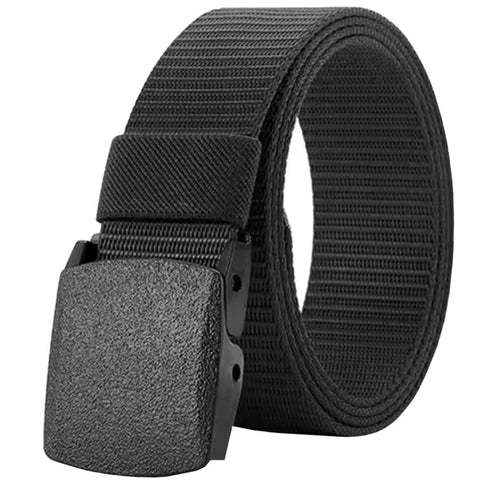 Mens 46" Black Fabric Track Belt