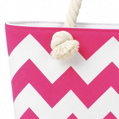 Swim Bag Hot Pink Zig Zag Striped