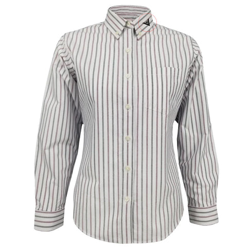 Uniform Shirt Wine Stripe W/ Emblem No Modesty Button