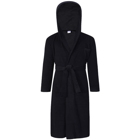 Boys Lightweight Black Terry Bathrobe