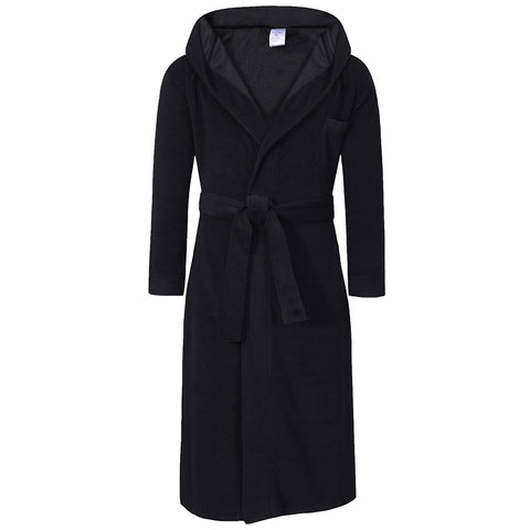 Boys Lightweight Black Terry Bathrobe