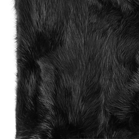 Mens Mink Fur Scarf 7" W/Black Cashmere Lining