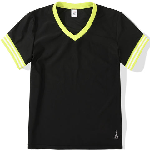 Boys Short Sleeve Yellow Varsity Swim Top