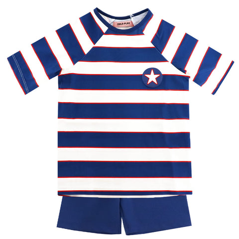 Boys Nautical Striped Swim Set