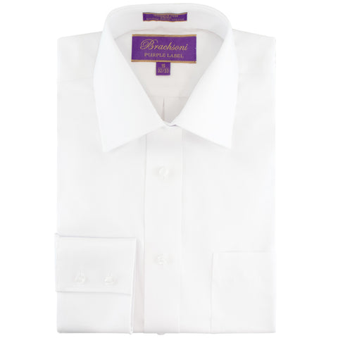 Mens Brachsoni Purple Label Slim Shirt - Double Buttons