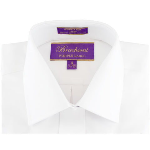 Mens Brachsoni Purple Label Slim Shirt - Double Buttons