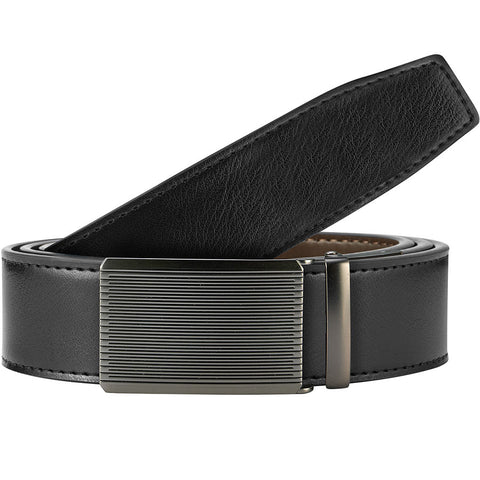 Mens Valentini 56" Black Leather Track Belt #527