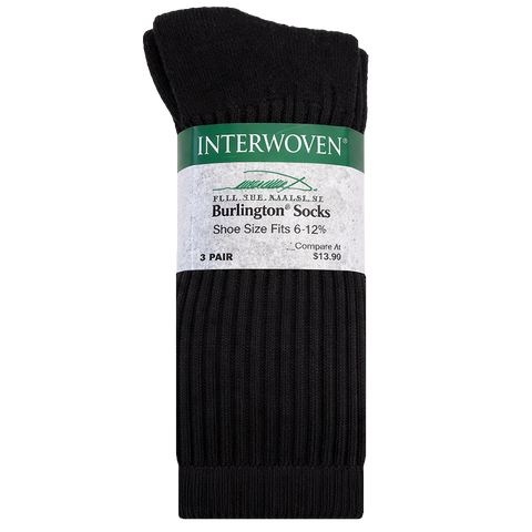 Mens Burlington Black Socks - 3 Pk.
