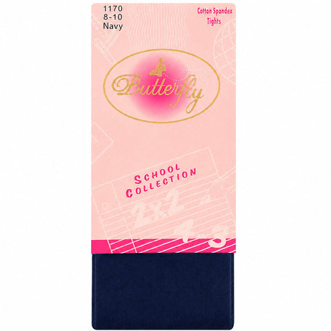 Girls Butterfly School Collection Flat Cotton Tights