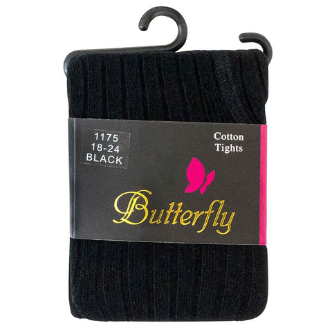 Babies Butterfly Ribbed Cotton Tights