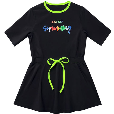 Girls Child Play Black/Neon Swim Dress Girls Child Play Black/Neon Swim Dress