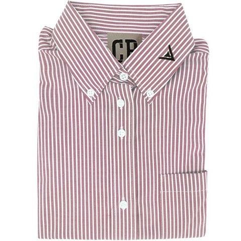 Uniform Shirt Burgundy Stripe W/ Emblem