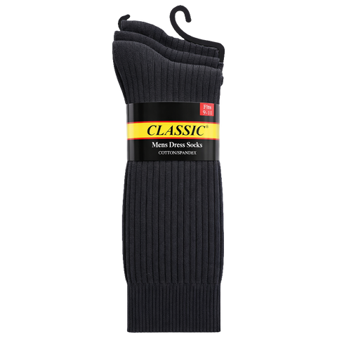 Mens Classic Black Socks - 3 Pk.