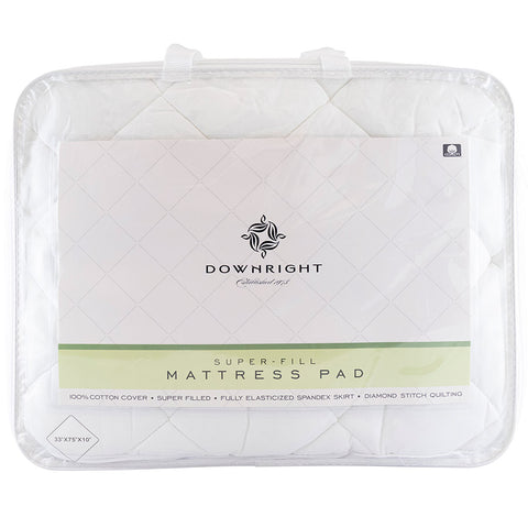 DownRight Quilted 100% Cotton Mattress Pad