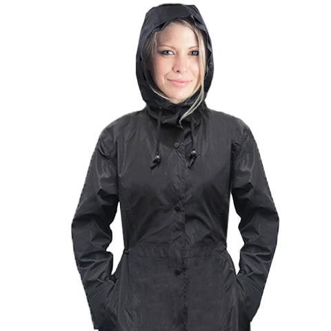 Elegant ShayneCoat Ladies Black Raincoat