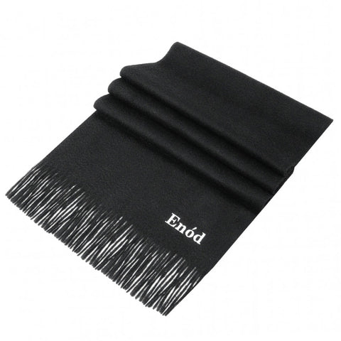 Mens Enod Black Cashmere Scarf