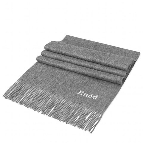 Mens Enod Grey Cashmere Scarf