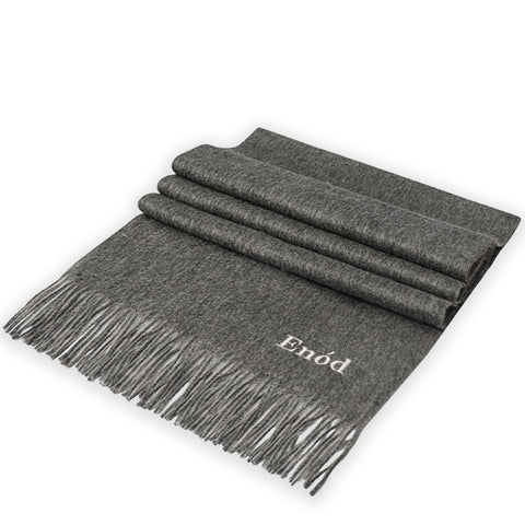 Mens Enod Charcoal Cashmere Scarf