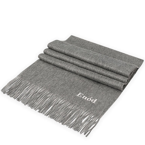 Mens Enod Grey Cashmere Scarf
