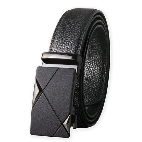 Mens Enod 56" Black Leather Track Belt #103-2
