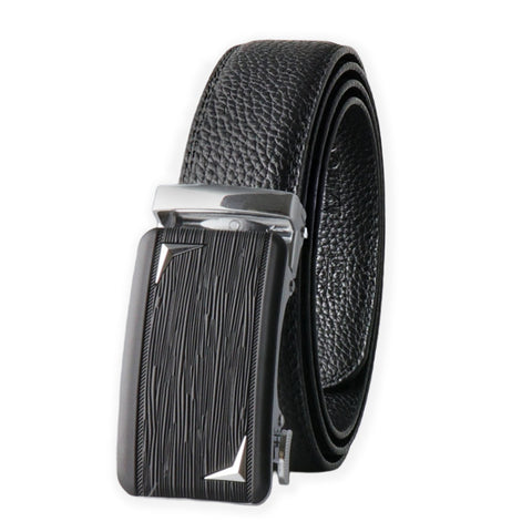 Mens Enod 56" Black Leather Track Belt #598-12