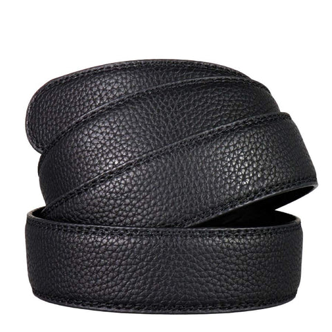 Mens Enod 56" Black Leather Track Belt #598-12