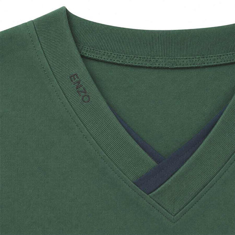 Boys Enzo Knit Pajamas Green Checked