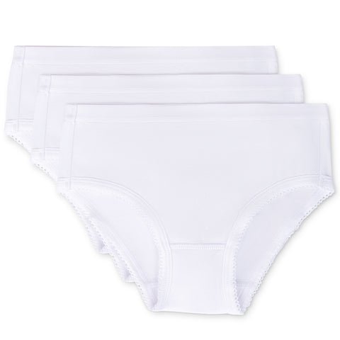 Girls Feathers White Panties - 3 Pk.