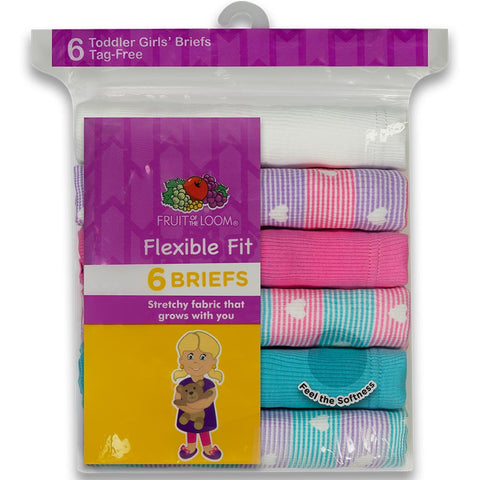  Fruit Of The Loom Toddler Girls Tag-Free Cotton